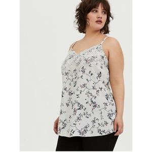TORRID Sophie - Light Grey Challis Eyelet Cami NWT